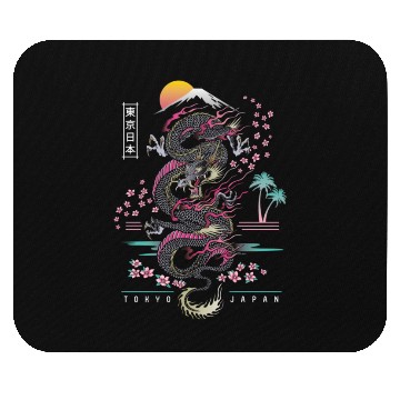 Discover Japanese Tokyo Dragon Asian Inred 80Â€™S Style Mouse Pads