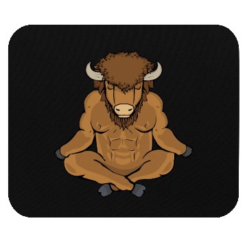 Discover Meditating Buffalo Yoga Lover Men Bison Gift Mouse Pads
