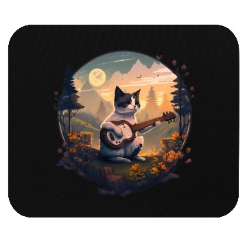 Discover Cottagecore Aesthetic - Cat Playing Guitar - Mouse Pads