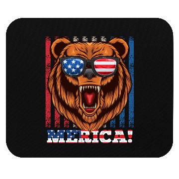 Discover Merica Independence Day American Bear USA Party Mouse Pads