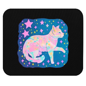 Discover Neon Star Cat Mouse Pads