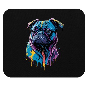 Discover Neon Pug Dog Mouse Pads