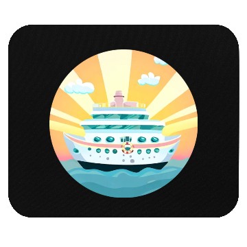 Discover Cruise Ship at Sunset - Dream Voyage Design Mouse Pads