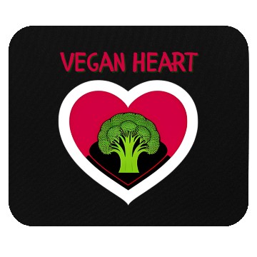 Discover Vegan heart, broccoli heart Mouse Pads