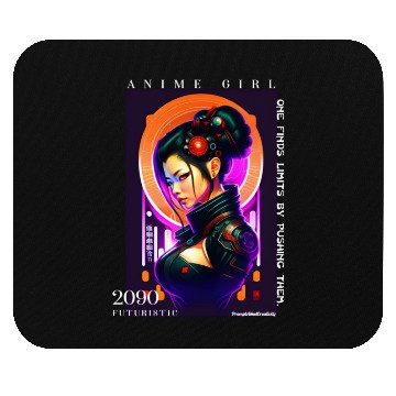 Discover Futuristic Cyberpunk Anime Girl Mouse Pads