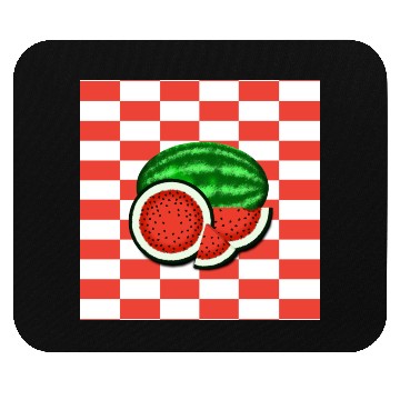 Discover Watermelon on Watermelon Pink Background Mouse Pads
