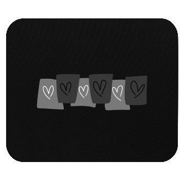 Discover Heart doodle on black card Mouse Pads