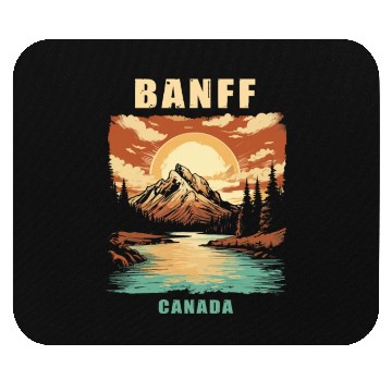 Discover Vintage Retro Canadian Banff National Park Mouse Pads