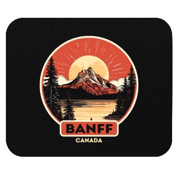 Discover Vintage Retro Canadian Banff National Park Mouse Pads
