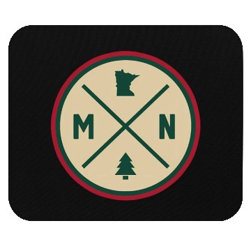 Discover Minnesota Mn Circle Patch Red And Green Mouse Pads