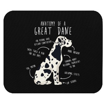 Discover Harlequin Great Dane Dog Anatomy Mouse Pads