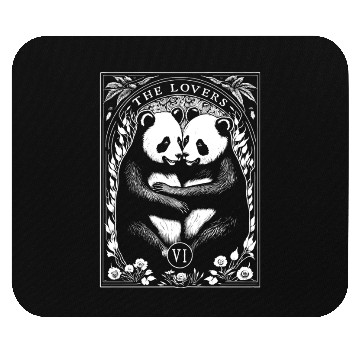 Discover The Lovers Tarot Card Cute Panda Lover Couple Mouse Pads