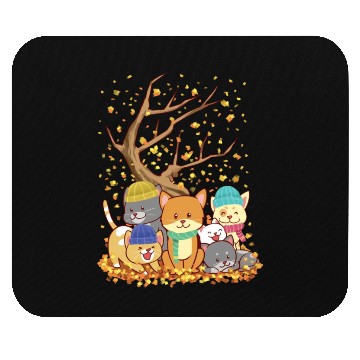 Discover Cats Fall Autumn Leaf Tree Lover Season Fan Enjoy Mouse Pads