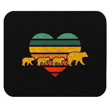Discover Mama Bear Three Cubs Heart Mothers Day Mouse Pads