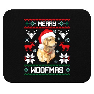 Discover Golden Retriever Merry Woofmas For Mouse Pads