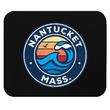 Discover Nantucket Massachusetts Ma Nautical Waves Mouse Pads
