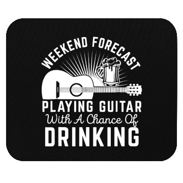 Discover Weekend Forecast Playing Guitar Drinking Beer Mouse Pads