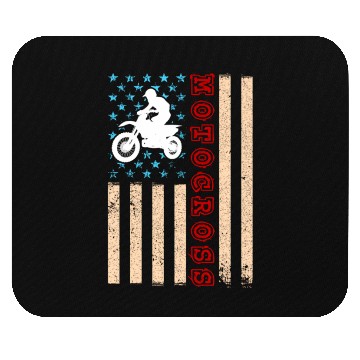 Discover Dirt Bike Motocross Rider Us American Flag Mouse Pads