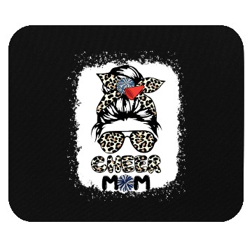 Discover Cheer Mom Leopard Messy Bun Cheerleader Bleached M Mouse Pads