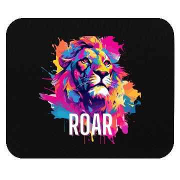 Discover Roar Mouse Pads: Lion Synthwave Graffiti Kids Mouse Pads
