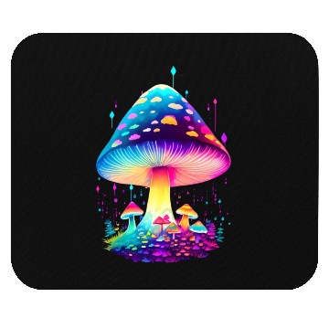 Discover Enchanting Fungi: A Neon Wonderland Mouse Pads