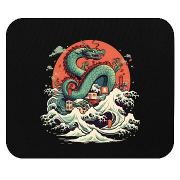 Discover Sushi Dragon Japanesse Kawaii Mouse Pads