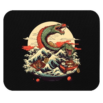 Discover Sushi Dragon Japanesse Kawaii Mouse Pads