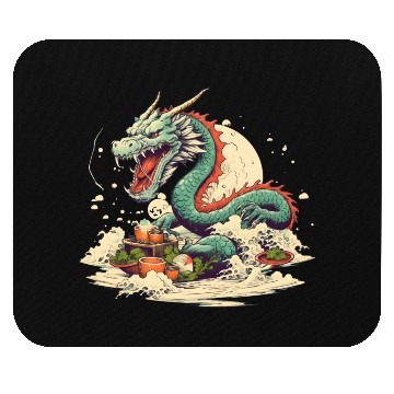 Discover Sushi Dragon Japanesse Kawaii Mouse Pads
