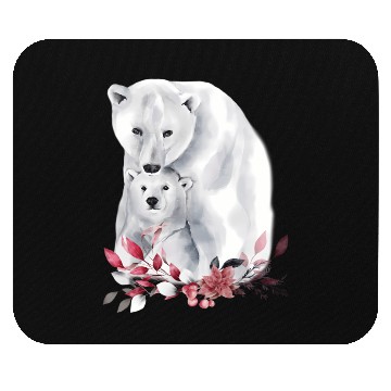 Discover Mama Polar Bear And Baby Cub For And Mouse Pads