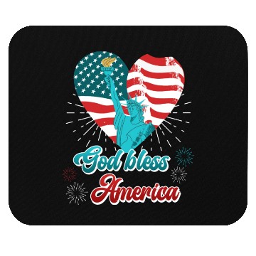 Discover God Bless America Independence Day 4th July USA Mouse Pads