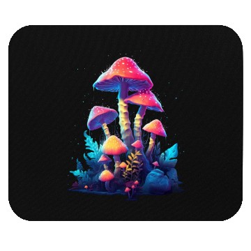Discover Trippy Neon Mushrooms #14 Mouse Pads