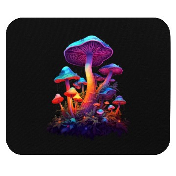 Discover Trippy Neon Mushrooms #8 Mouse Pads