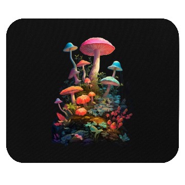 Discover Trippy Neon Mushrooms #11 Mouse Pads