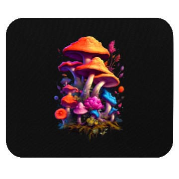 Discover Trippy Neon Mushrooms#12 Mouse Pads