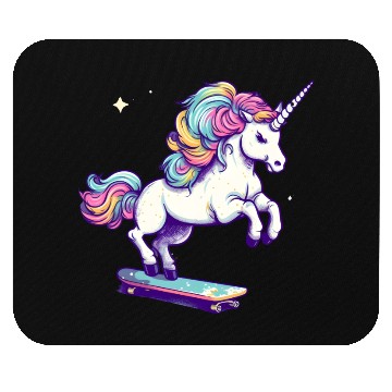 Discover Unicorn Riding Skate Mouse Pads