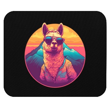 Discover Funny Alpaca with Sunglasses - Alpacatude Mouse Pads