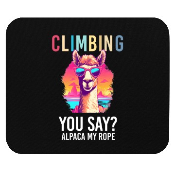 Discover Funny Alpaca with Sunglasses - Alpaca My Rope Mouse Pads