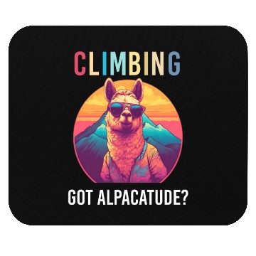Discover Funny Alpaca with Sunglasses - Alpacatude Mouse Pads