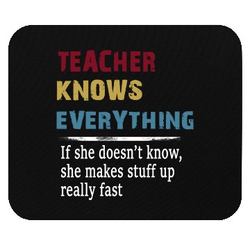 Discover Teacher Knows Everything Christmas Teacher Gift Mouse Pads