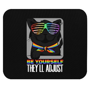 Discover Be Yourself They'll Adjust Rainbow Cat Feline Mouse Pads