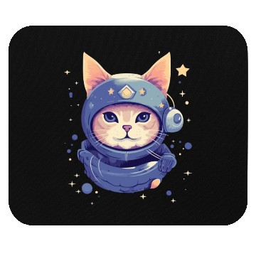 Discover cat in space Mouse Pads