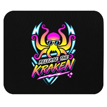 Discover Release The Kraken Retro Neon Synthwave 80s 90s Mouse Pads
