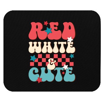 Discover Red White And Cute, Independence Day Mouse Pads