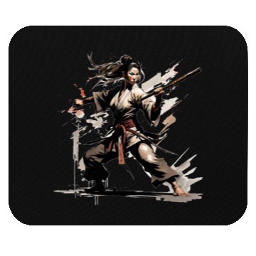 Discover Karate girl Mouse Pads