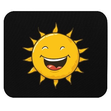 Discover Funny smiling sun logo Mouse Pads
