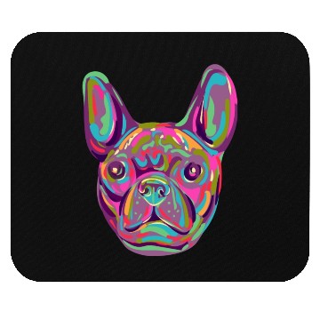 Discover French Bulldog Frenchie head Pop art style Mouse Pads