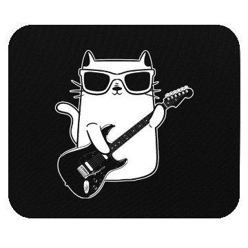 Discover Cat Playing Guitar Guitar Player Mouse Pads