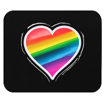 Discover Pride Heart 2 - On Black Mouse Pads