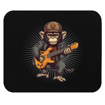 Discover Monkey Chimpanzee Playing Acousitc Rock Guitar Mouse Pads