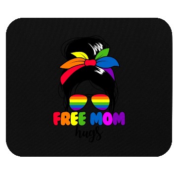 Discover Free Mom Hugs Womens Messy Bun LGBTQ Free Mom Hugs Mouse Pads